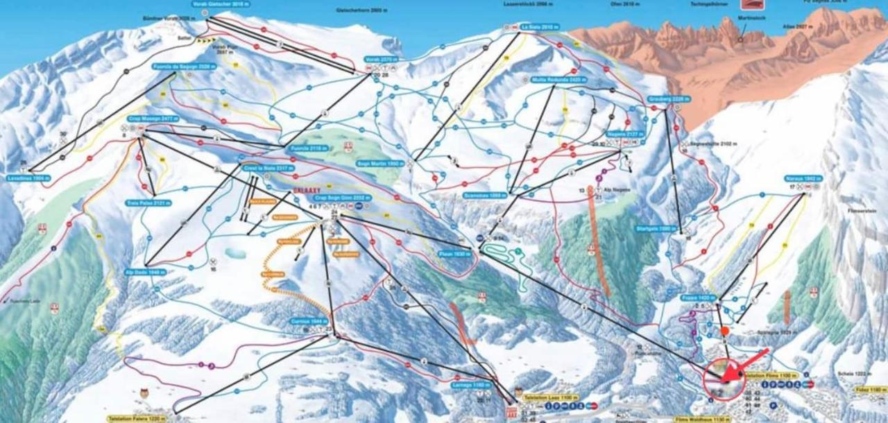 Ferienwohnung 3,5 Zimmer Direkt An Ski- Und Bikepiste Flims Extérieur photo